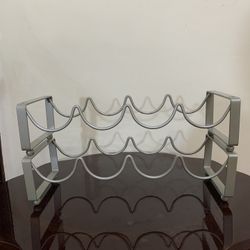 Silver Metal Stacking Wine Racks w/Legs