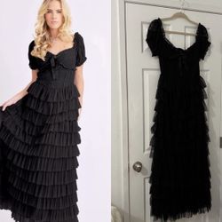 NWT Amy Jane London Sofia Black Maxi Formal Dress 