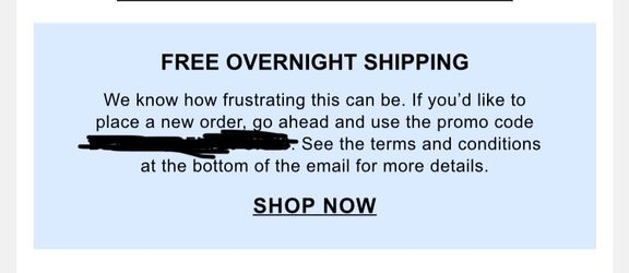 Free overnight top shipping code