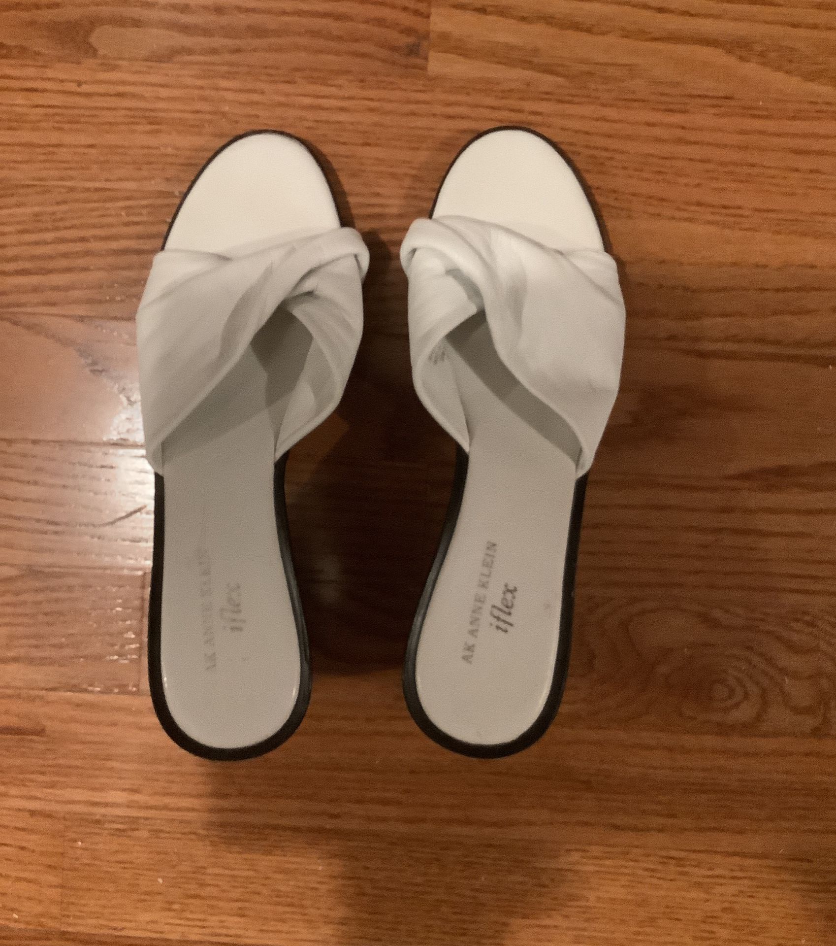 White Anne Klein Slides