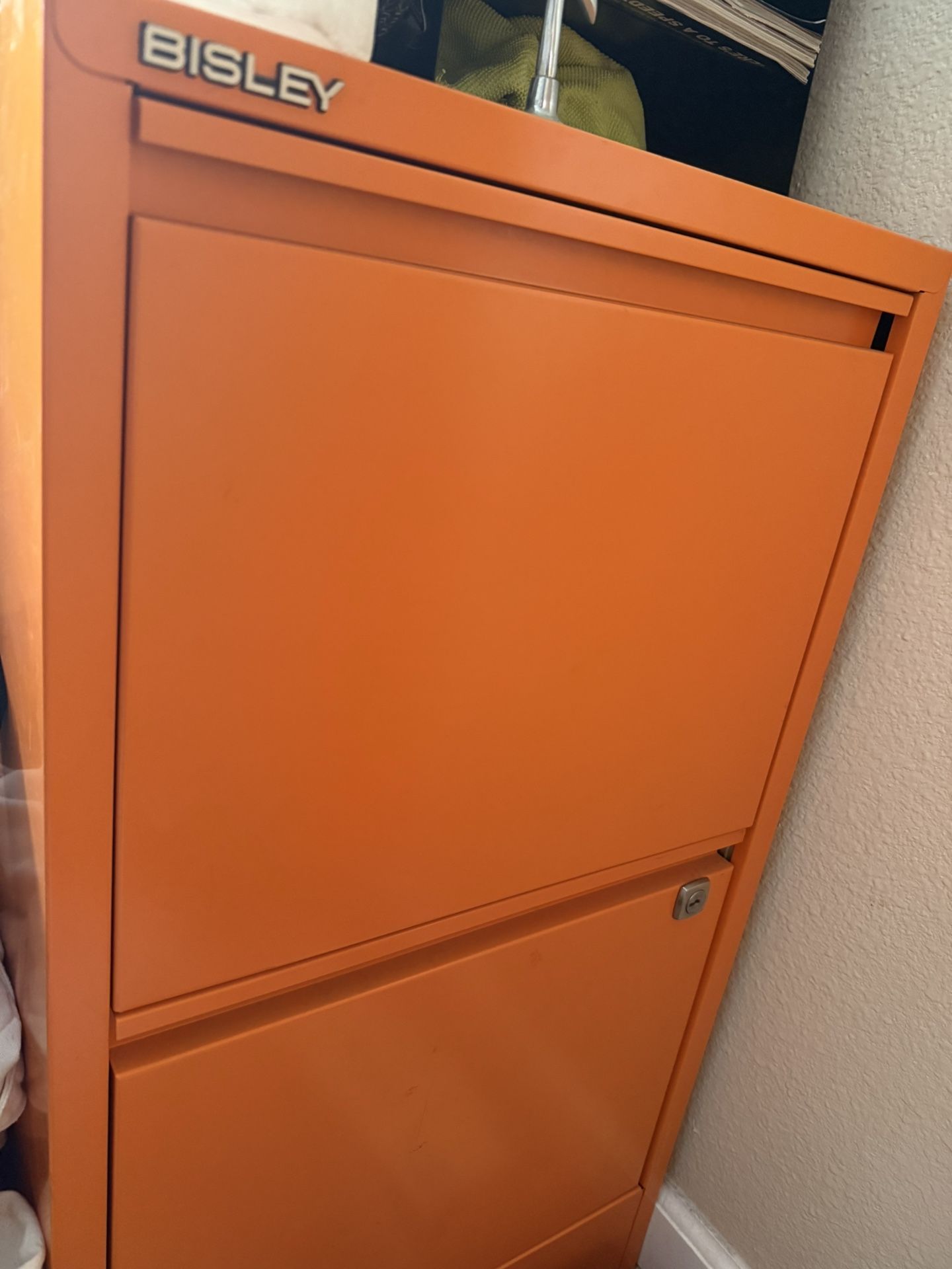 Bisley 2 Drawer Orange File Cabinet