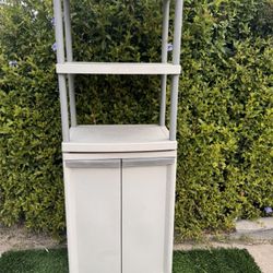 Modular Sterilite Storage System: 1) Modular Sterilite Storage Cabinet & 2) Sterilite 3 Shelf Open Shelving Unit