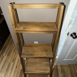 4 Tier Wooden Ladder Folding Shelf 