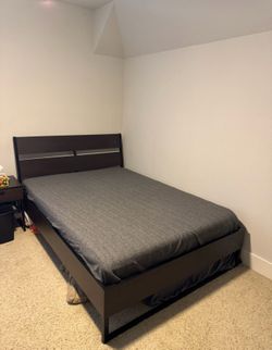 IKEA bed frame with side table