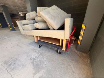 Good condition Used couch and little coffee table.