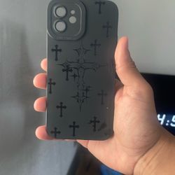 I Phone 12 Chrome heart Case 