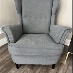 Gray Wingback Chair 