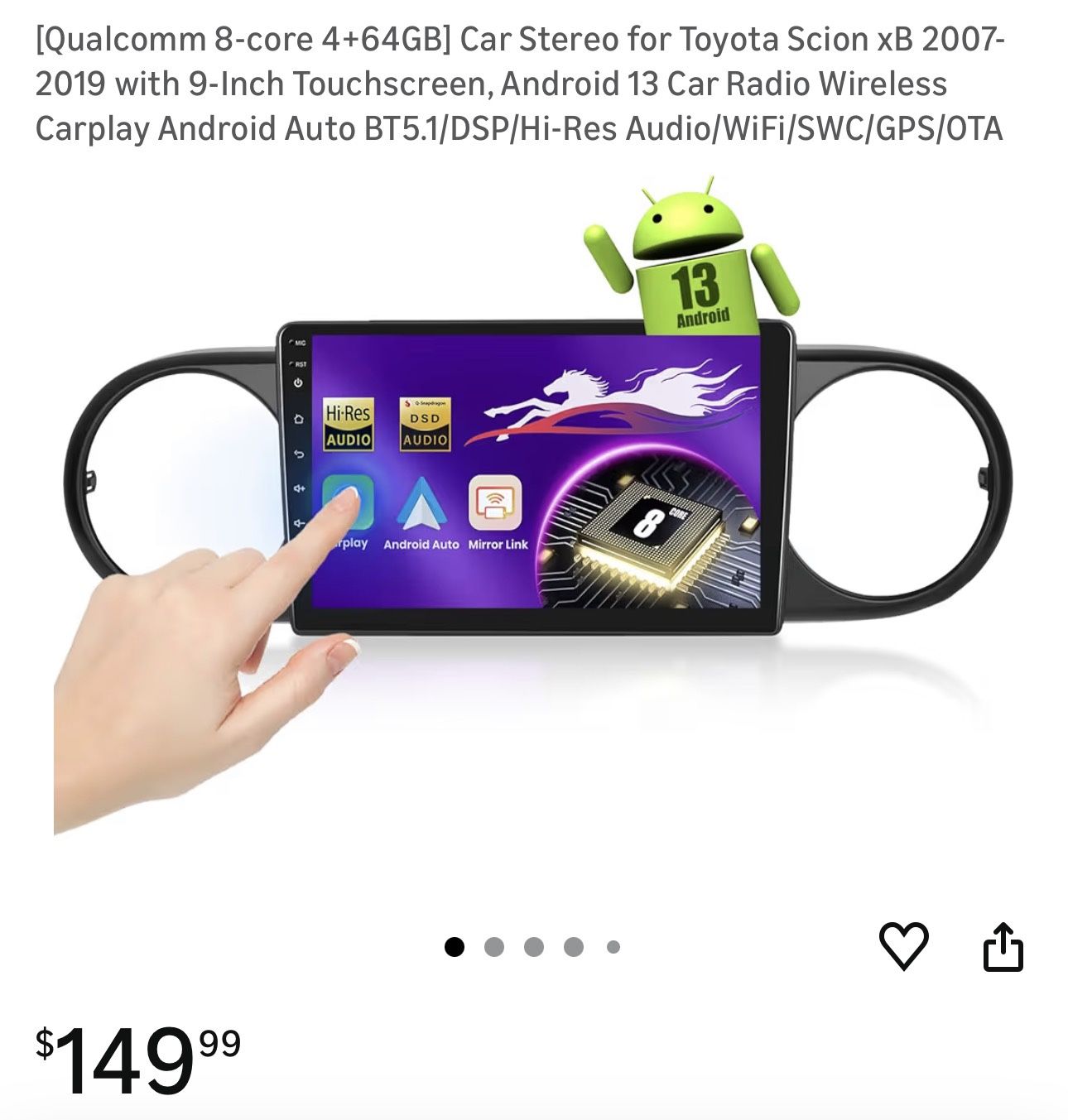 Wireless CarPlay Stereo Scion xB 2007 to 2019 - $120