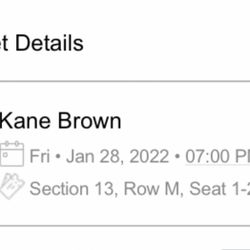 Kane Brown, Chase Rice, Hardy. Tonight 2 aisle seats