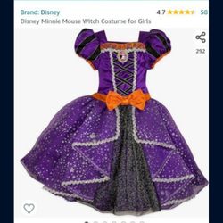 Minnie Mouse With Costume Dress With Broom