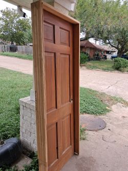 30x 80in solid wood exterior 6 panel entry door