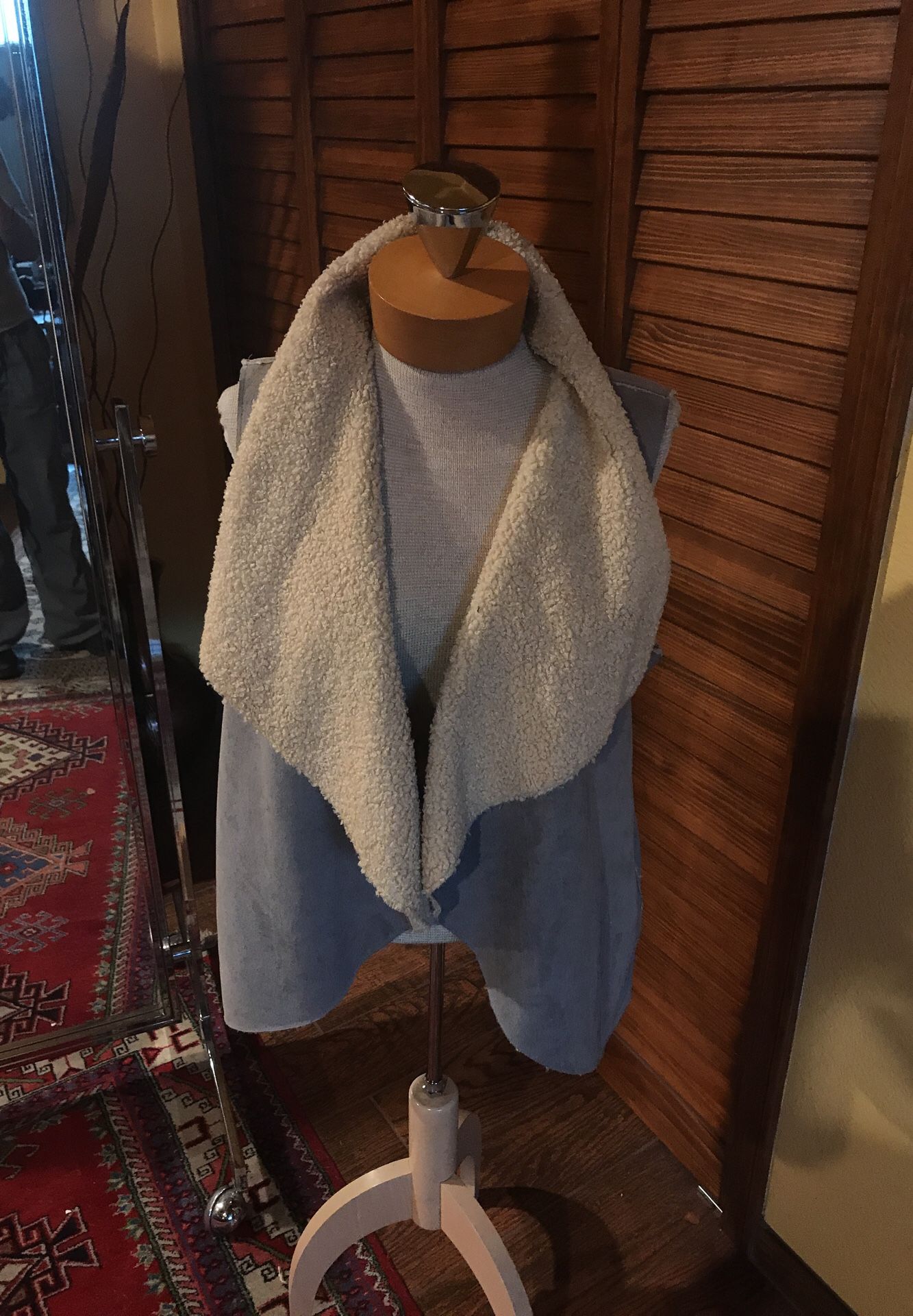Faux leather/fur vest