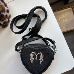Leather Heart Dagger Purse 