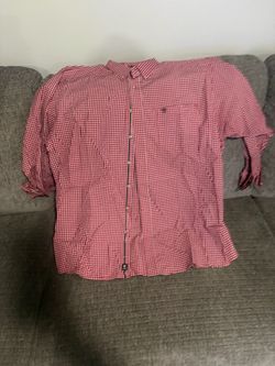 Red Gingham Button-Down Shirt