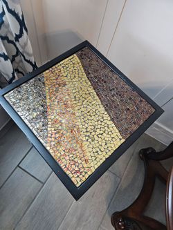 Tall corner table Gold tile