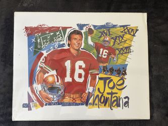 Joe Montana 49ers Lithographs 16x20 x2 Mervyn's Promo 1995 Fujimori