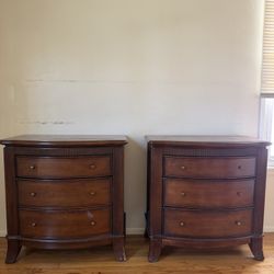 Matching Solid Wood 3-Drawer Nightstands