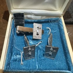 Sterling Silver Poseidon Cuff Links And Tie Tack