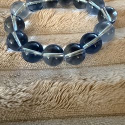 Icy Blue Fluorite Gemstone Stretch Bracelet 