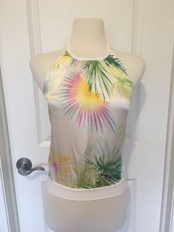 Escalated Sport halter silk-cotton top size S