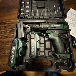 Cordless Drill Set with 2 Batteries