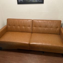 Convertible Sofa Futon Leather
