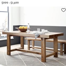 Pottery Barn - Reed Extendable Dining Table w/ matching chairs and bench