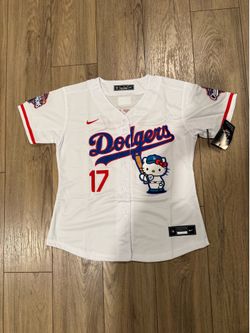 Women’s LA dodgers hello kitty limited edition stitched Jersey, s to 2xl