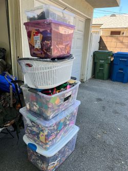 Many figurines over 100 gallons fill the Legos. Huge Lego set. Many figurines, Over 100 gallons of legos