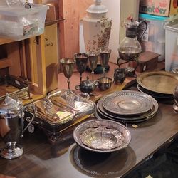 Vintage Silverplate Collection,  Flatware sets, Goblets, Chargers