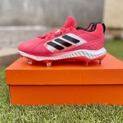 Size 6.5 W- Adidas Pure Hustle Unity Softball Metal Cleats Pink Black FW8309