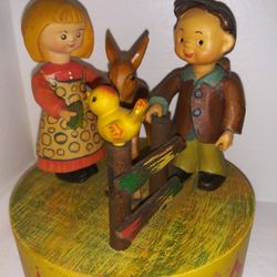 Vintage Hand Crafted Musical Box. 5" X 5" Dia