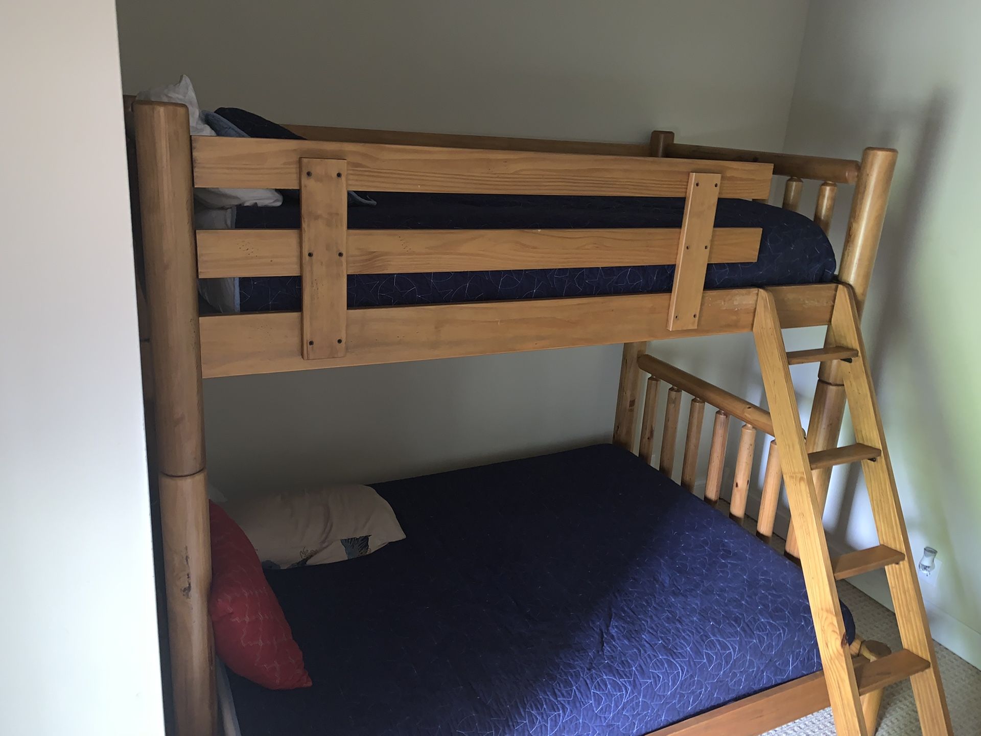 Wooden bunks beds ( comes with both mattresses as well)