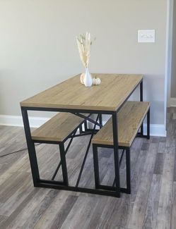 3-Piece Bench Style Dining Table