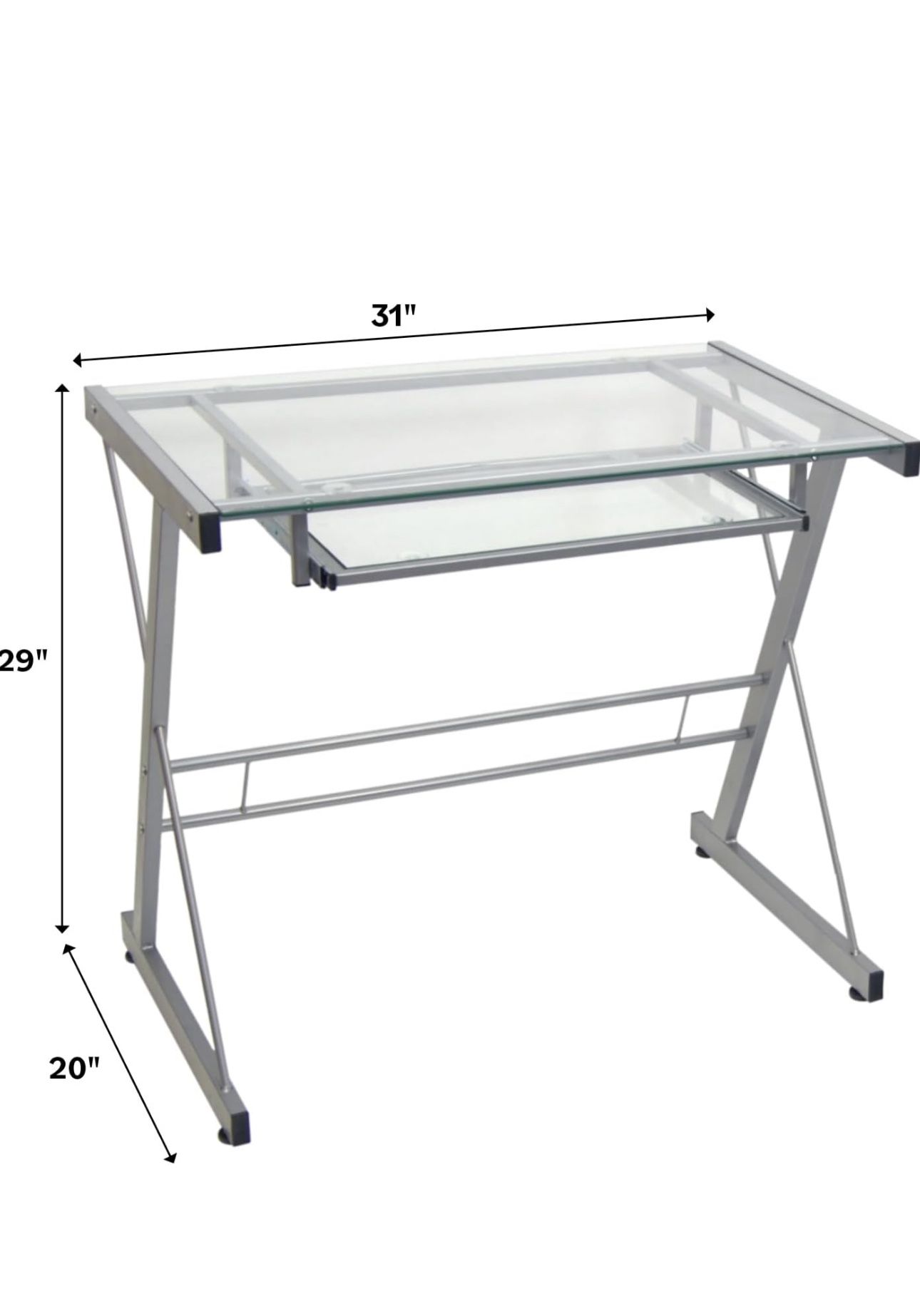 31" Glass Desk