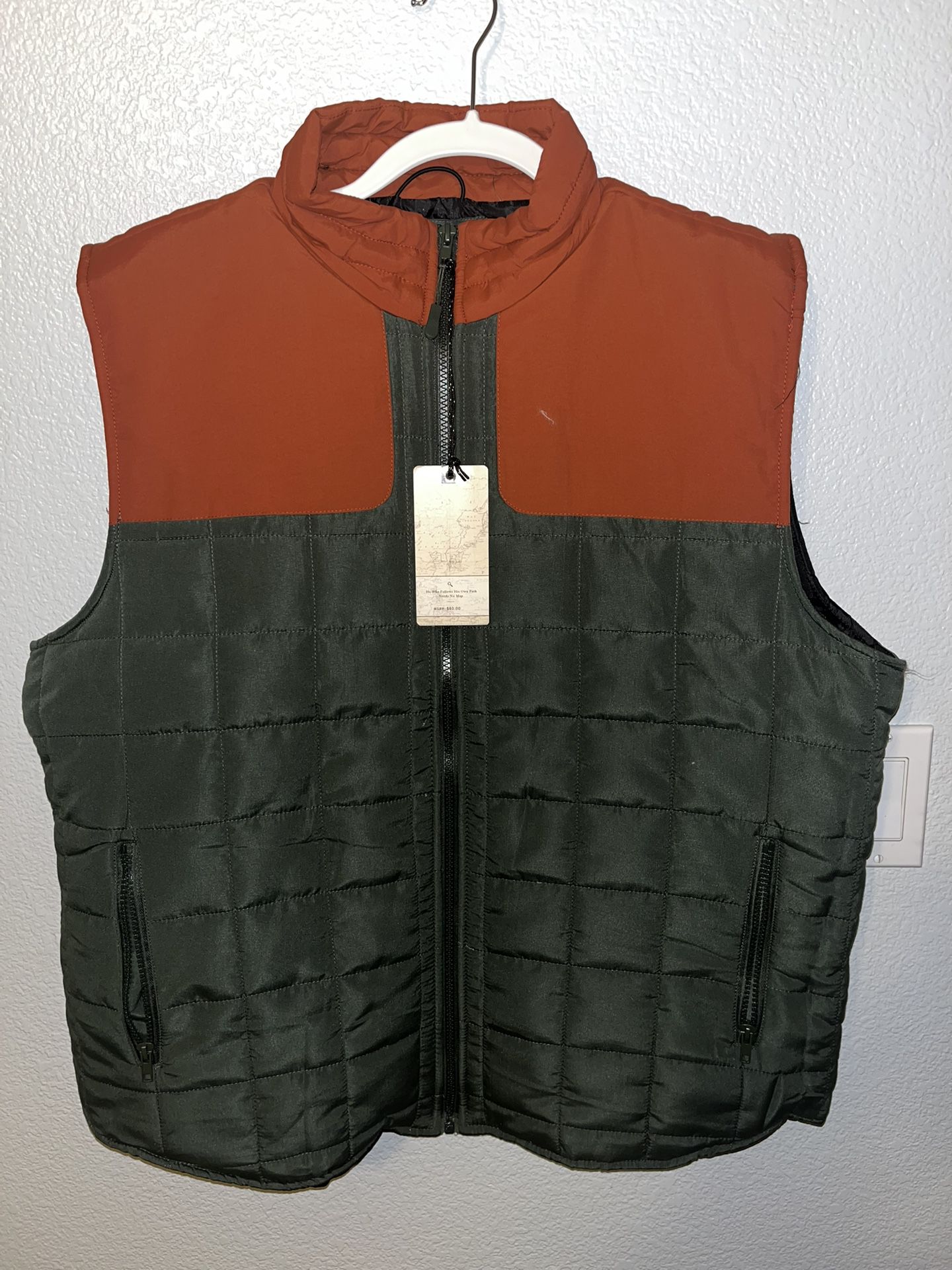 Nomad Green/ Orange Puffer Vest