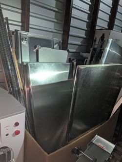 Stainless Steel Work Tables + Wire Shelving Box Lot As-Is - Pickup Las Vegas