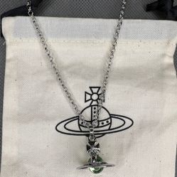 Vivienne Westwood Silver Necklace with Orb Pendant