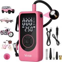 Vinid Tire Inflator Portable Air Compressor, 6000mAh Battery with Cigarette Lighter Adapter