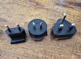 interchangeable slide-on power adapter plugs for international travel