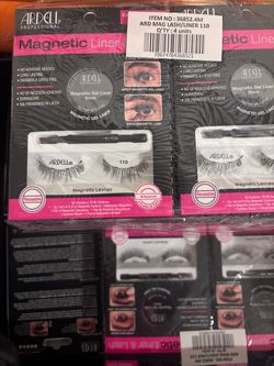 Some type of magnetic eyelashes I don’t know I’m a guy I know you can’t get them for no less than $10 Some type of magnetic eyelashes I don’t know I’m