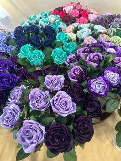 Clearance Sale!  112 Handmade Ribbon Roses For $100
