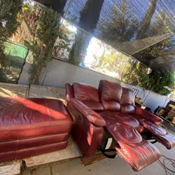 Recliner Couch With Ottoman Take As Is 