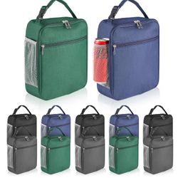 (7777-31) 12 Pack Lunch Box Bulk,Insulated Reusable Lunch Bags with Aluminum for Women Men Girls,Leakproof lunch boxes,Small Lunch Tote Bag for Office