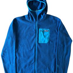 PATAGONIA MEN’S R1 AIR FULL ZIP HOODY, LARGE, LAGOM BLUE, ITEM 40255 LMBE