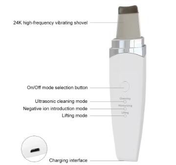 Facial Ultrasonic Skin Scrubber Spatula