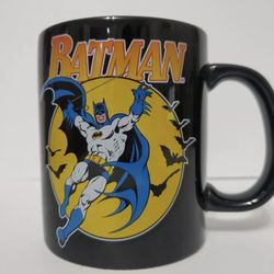 12 FL oz BATMAN Retro Coffee Mug DC Comics/ Vandor LLC Black Ceramic Cup Tea