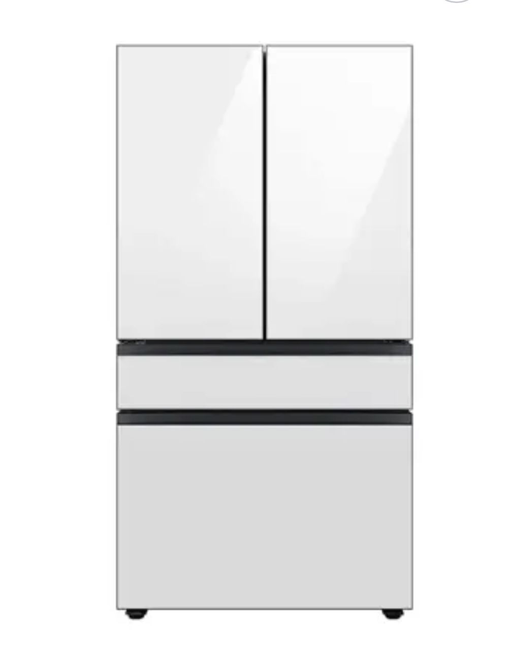 Samsung - BESPOKE 23 cu. ft. 4-Door French Door Counter Depth Smart Refrigerator with Beverage Center - White Glass