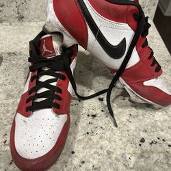 Jordan 1 Low Football Cleats Men’s Size 10 Red Black