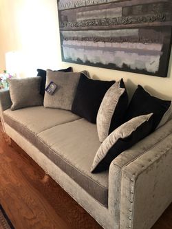 BEAUTIFUL GREY SOFA AND LOVE SEAT LIKE NEW